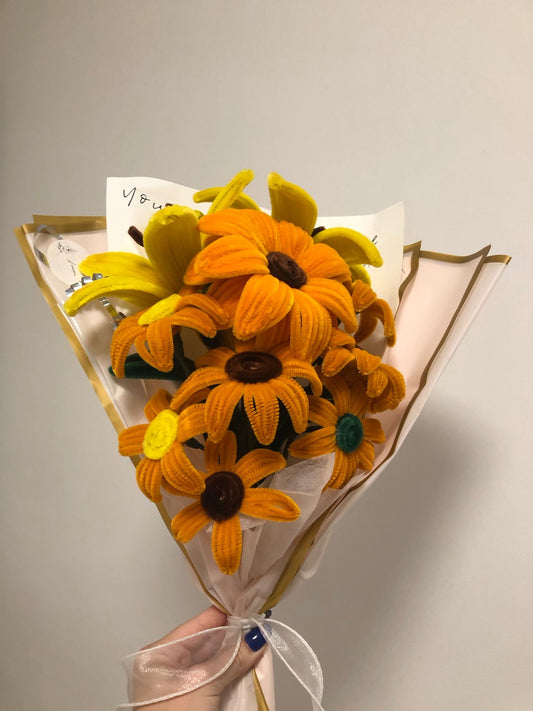 Bouquet de tournesols et Lys