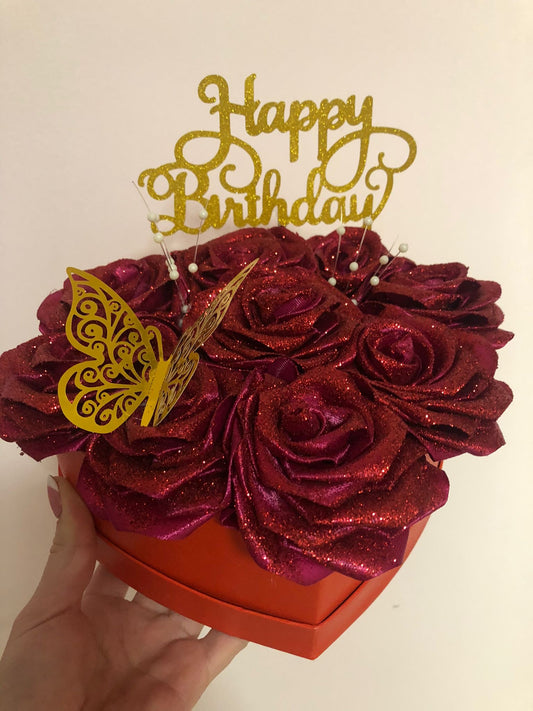 Boîte cœur ❤️ avec des roses